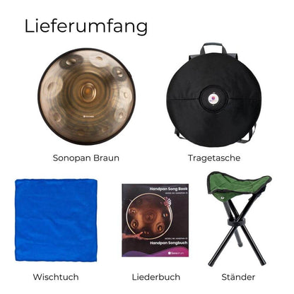 Braun-Sonodrum-Handpan-Sonopan-Lieferumfang